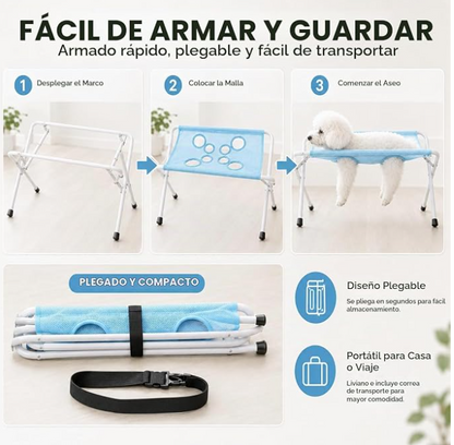Soporte de aseo cómodo para mascotas